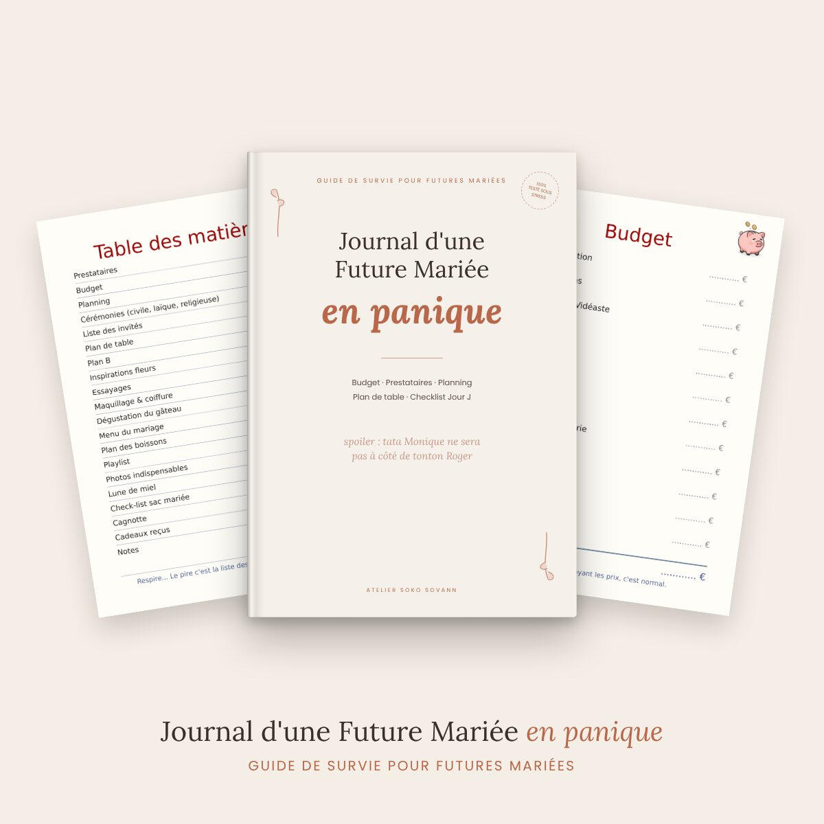 journal d'une future mariée en panique, carnet d'organisation de mariage